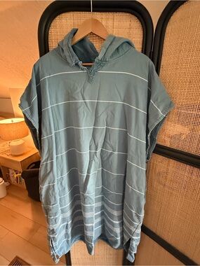 Sandcloud Unisex Women’s Men’s Organic Cotton Hooded Sleeveless Poncho Blue